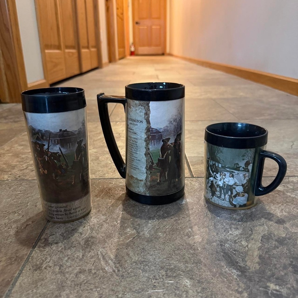 vintage American revolution mugs